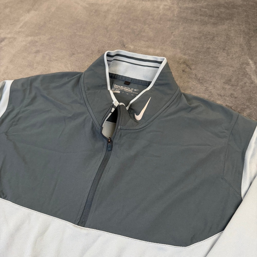 Nike Tour Performance Pullover Mens XXL XXL Gray Dri Fit Quarter Zip Athletic